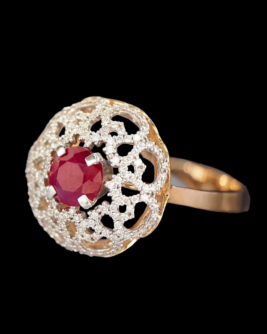 Anello Macramé rubino, Artlinea