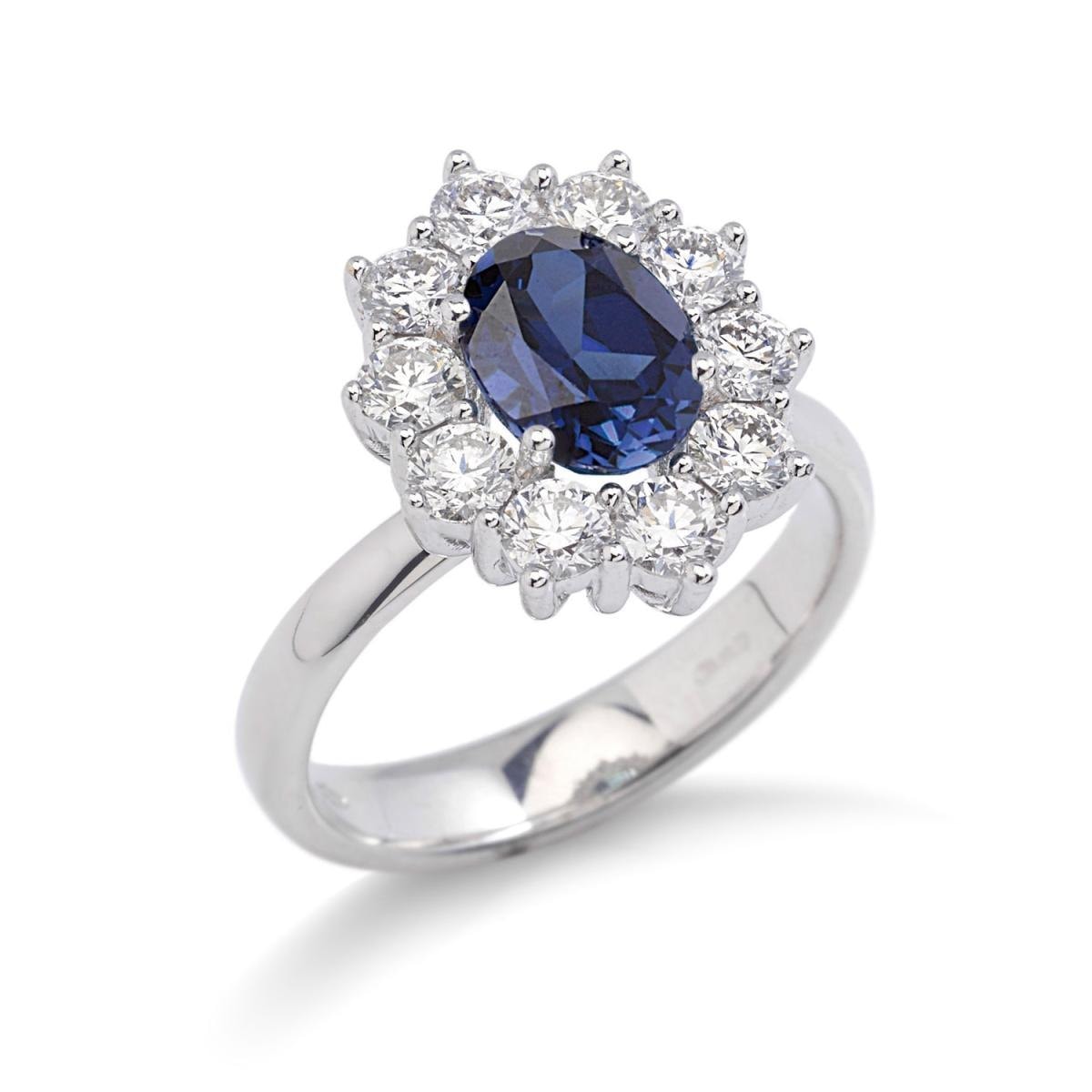 Anello Corona Blu