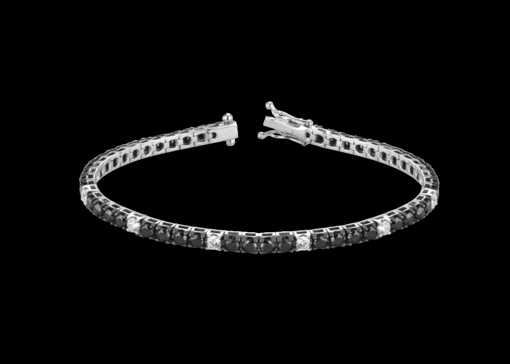 Bracciale Tennis Bianco e Nero