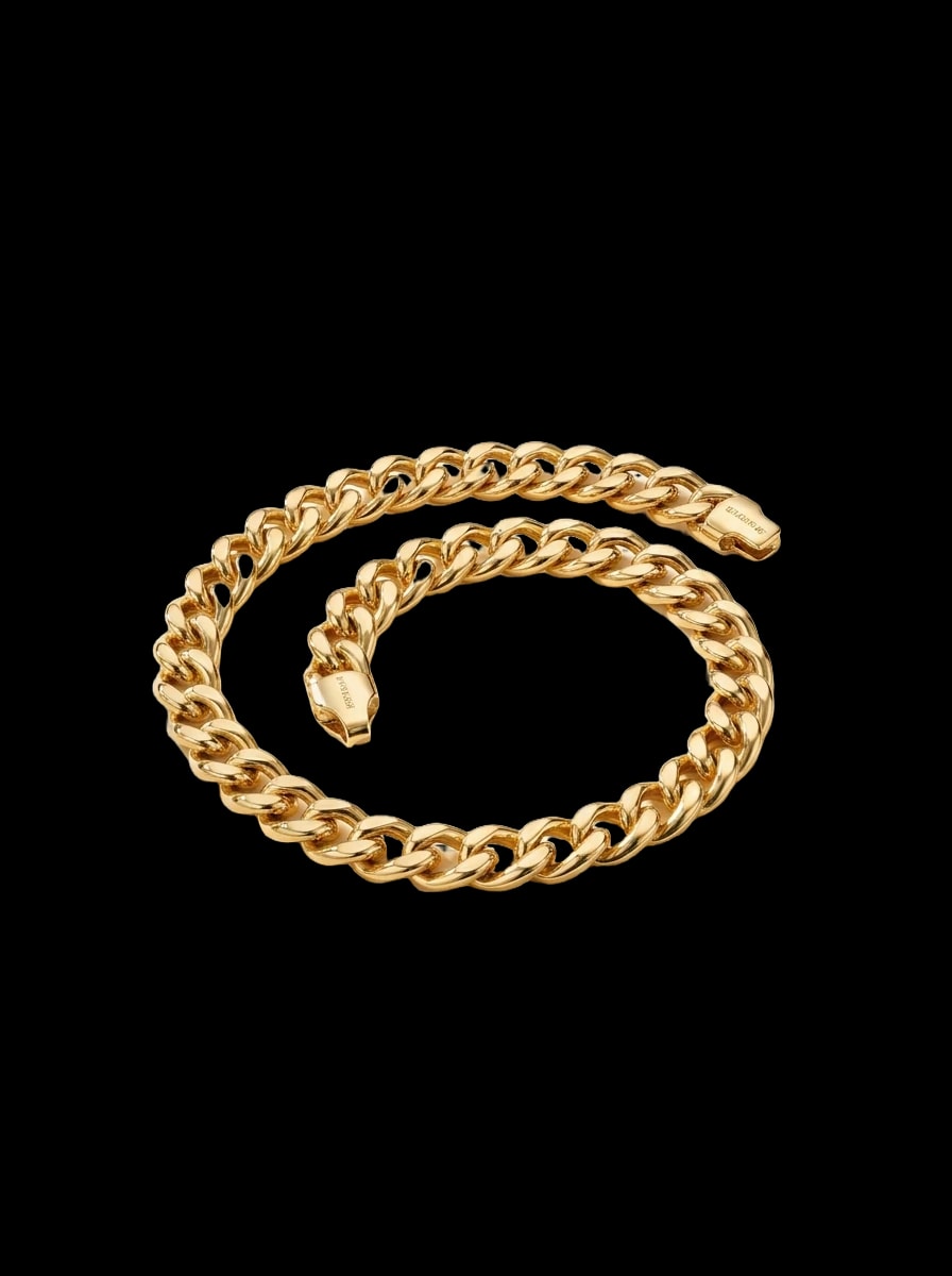 Bracciale a maglia in oro giallo lucido