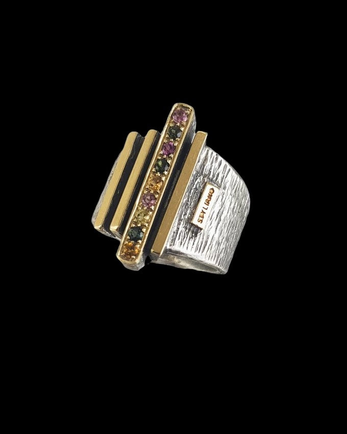 Anello Barre dorate, Styliano Jewellery
