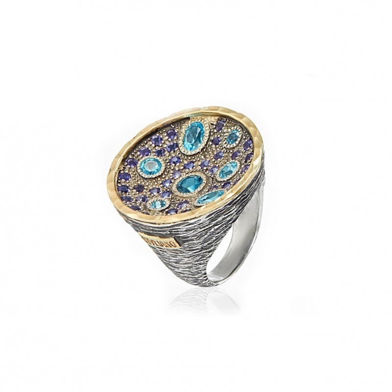 Anello Chevalier azzurro, Styliano Jewellery