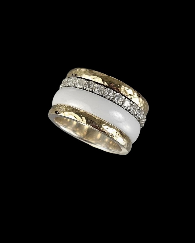 Anello Fascia bianca, Styliano Jewellery